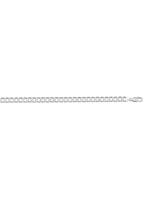 10, 14, 18 Karat White Gold Open Link Curb 3.7 mm Italian Bracelet