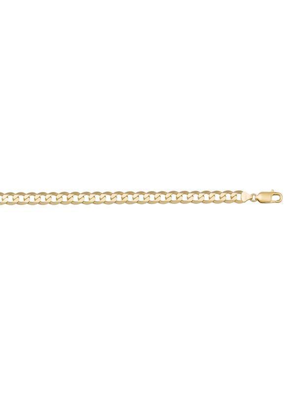 10, 14 Karat Yellow Gold Open Link Curb 4.5 mm Italian Bracelet