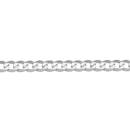 10, 14 Karat White Gold Open Link Curb 4.5 mm Italian Bracelet
