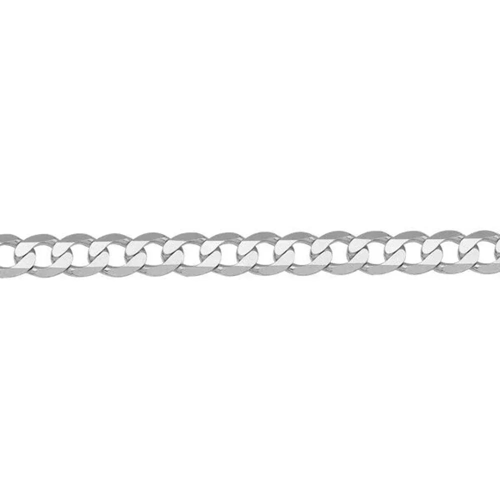 10, 14 Karat White Gold Open Link Curb 4.5 mm Italian Bracelet