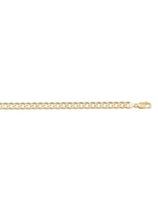 10k, 14k Yellow Gold Solid Open Link Curb 4.5 mm Italian Chain