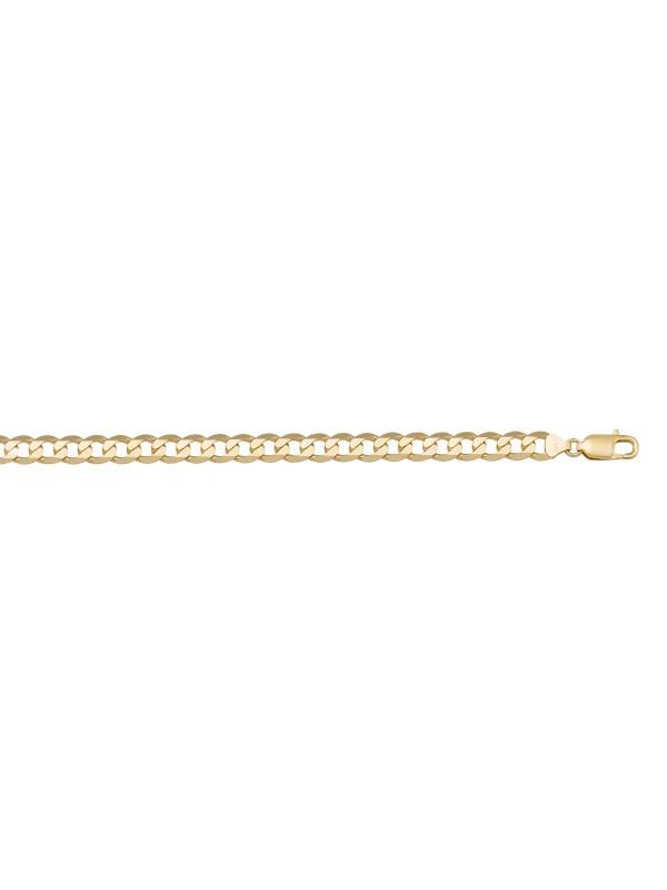 10k, 14k, 18k Yellow Gold Solid Open Link Curb 4.5 mm Italian Chain