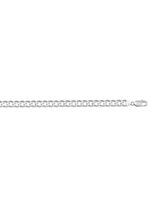 10, 14, 18 Karat White Gold Open Link Curb 4.5 mm Italian Bracelet