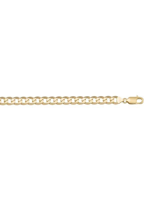 10k, 14k Yellow Gold Solid Open Link Solid Curb 5.8 mm Italian Bracelet