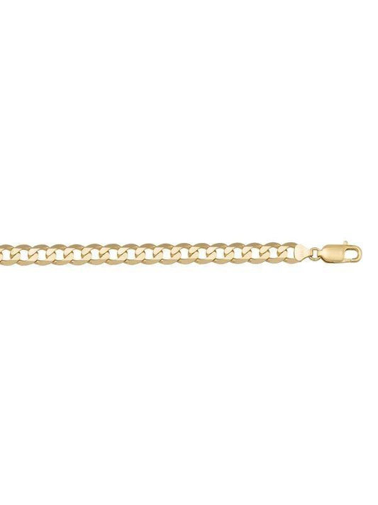 10k, 14k Yellow Gold Solid Open Link Solid Curb 5.8 mm Italian Bracelet