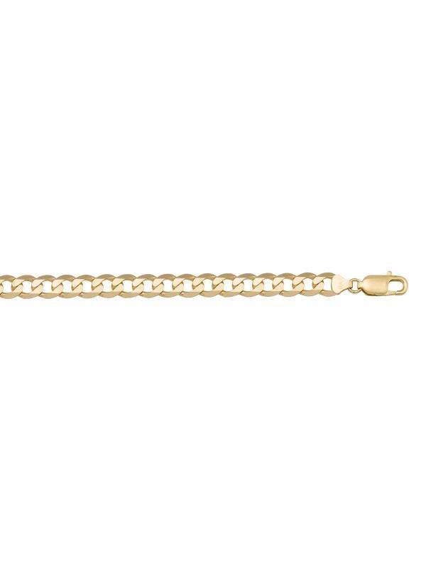 10k, 14k, 18k Yellow Gold Solid Open Link Solid Curb 5.8 mm Italian Bracelet