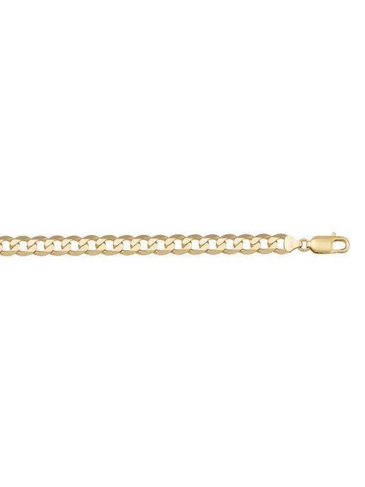 10k, 14k Yellow Gold Solid Open Link Solid Curb 5.8 mm Italian Chain