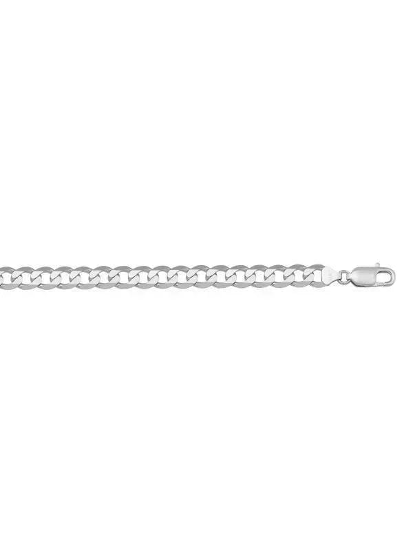 10k, 14k White Gold Open Link Solid Curb 5.8 mm Italian Chain