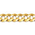 10k, 14k, 18k Yellow Gold Solid Open Link Curb 7.3 mm Italian Bracelet