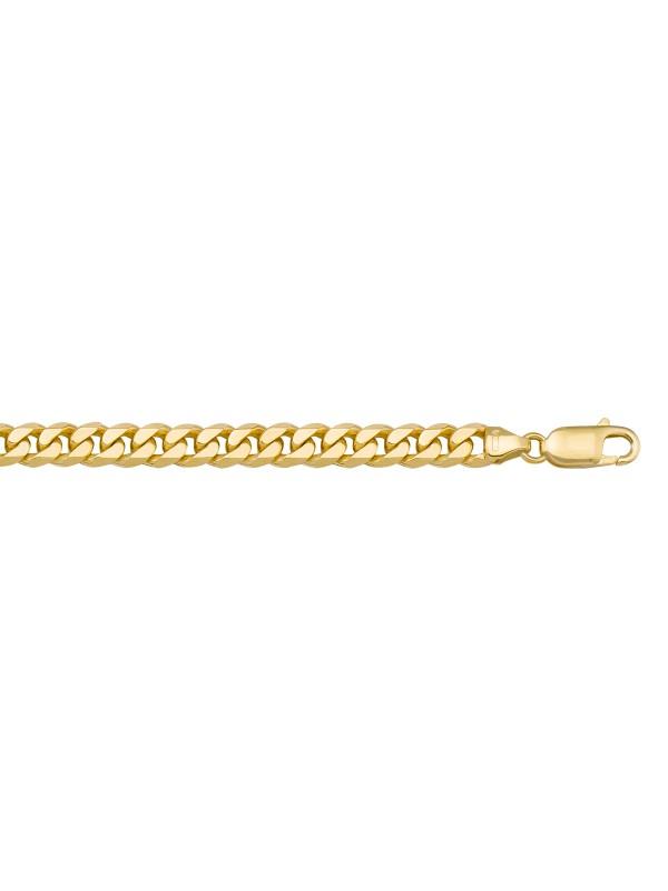 10k, 14k, 18k Yellow Gold Solid Flat Beveled Link Curb 6.0 mm Italian Chain