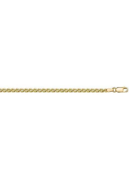 14k Yellow Gold Solid L.F Link 2.6 mm Italian Bracelet