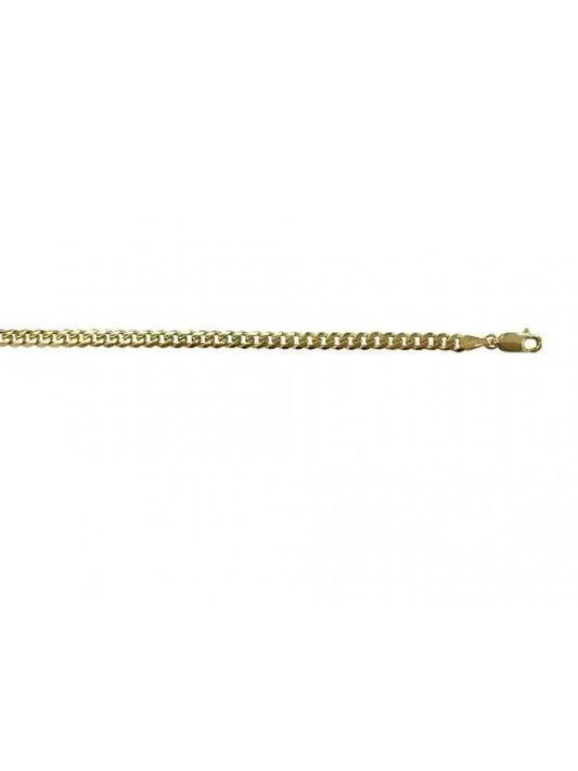 10k, 14k Yellow Gold Solid Domed Link Curb 3.5 mm Italian Chain