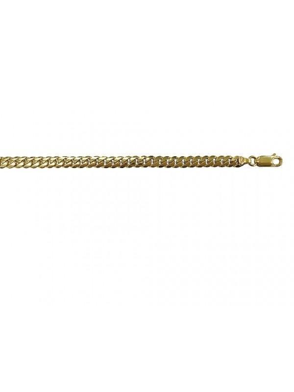 10k, 14k Yellow Gold Solid Domed Link Curb 4.2 mm Italian Chain