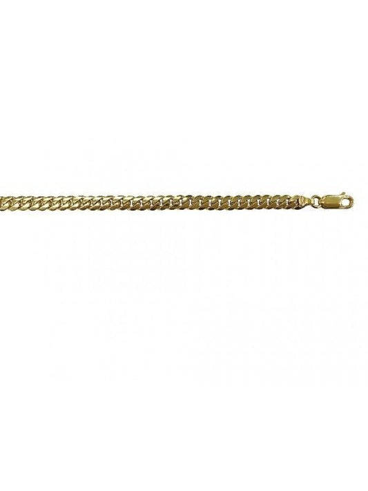 10k, 14k Yellow Gold Solid Domed Link Curb 4.2 mm Italian Chain