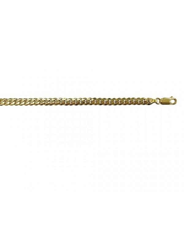 10k, 14k, 18k Yellow Gold Solid Domed Link Curb 4.2 mm Italian Chain