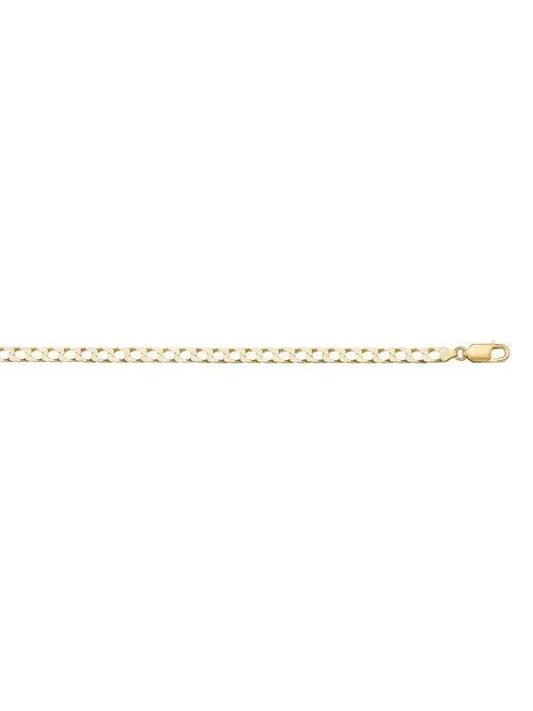 10k, 14k Yellow Gold Squared Link Curb 2.4 mm Italian Chain