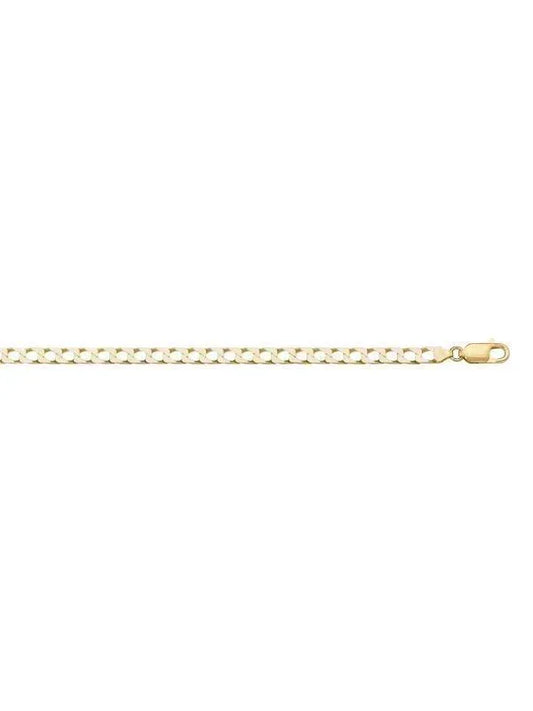 10, 14 Karat Yellow Gold Squared Link Curb 2.6 mm Italian Bracelet
