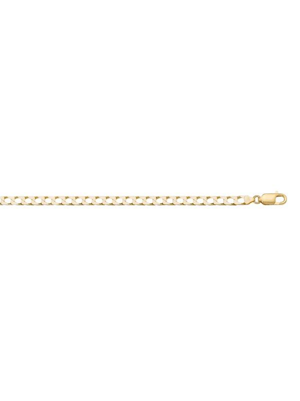 10, 14, 18 Karat Yellow Gold Squared Link Curb 2.6 mm Italian Bracelet