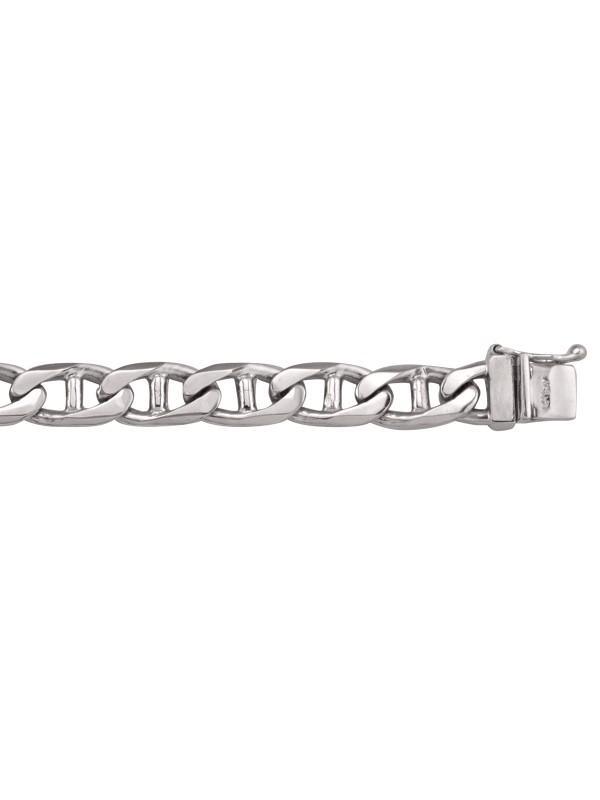 10, 14 Karat White Gold Flat Anchor 8.2 mm Bracelet