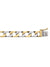 10, 14, 18 Karat Two Tone Yellow and White Gold Squared Link Curb 9.0 mm Bracelet