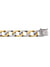 10, 14, 18 Karat Two Tone Yellow and White Gold Open Link Rounded Curb 9.6 mm Bracelet