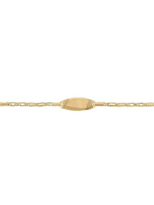 10, 14 Karat Yellow Gold 2.1 mm Italian Baby Id Bracelet