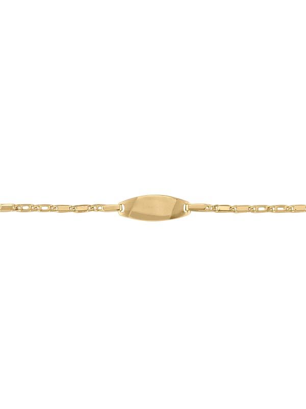 10, 14, 18 Karat Yellow Gold 2.1 mm Italian Baby Id Bracelet