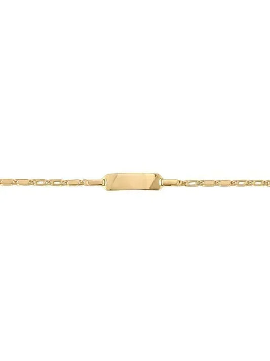 10, 14 Karat Yellow Gold 2.0 mm Italian Baby Id Bracelet