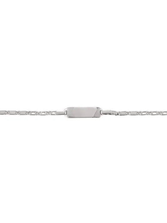 10, 14 Karat White Gold 2.0 mm Italian Baby Id Bracelet