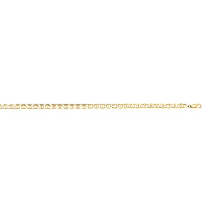 10k, 14k Yellow Gold Flat Anchor 2.2 mm Italian Anklet