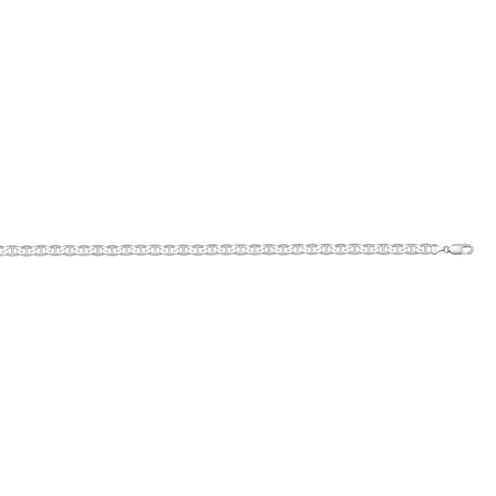 10k, 14k White Gold Flat Anchor 2.2 mm Italian Anklet