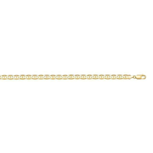 10k, 14k Yellow Gold Flat Anchor 3.0 mm Italian Anklet