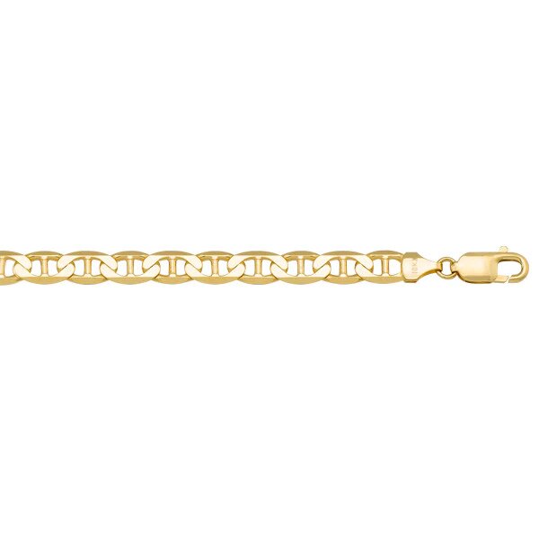 10k, 14k Yellow Gold Flat Anchor 3.0 mm Italian Anklet