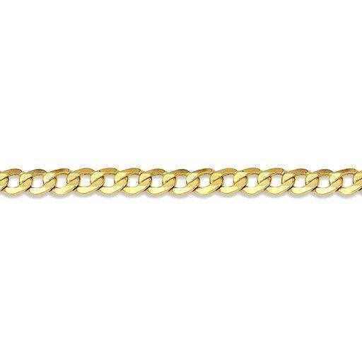 10k, 14k Yellow Gold Solid Open Link Curb 3.0 mm Italian Anklet
