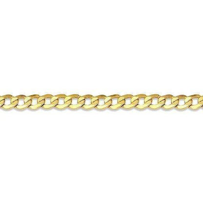 10k, 14k Yellow Gold Solid Open Link Curb 3.0 mm Italian Anklet