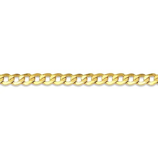 10k, 14k Yellow Gold Solid Open Link Curb 3.0 mm Italian Anklet