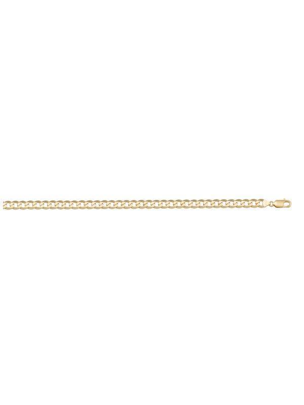 10k, 14k Yellow Gold Solid Open Link Curb 3.0 mm Italian Anklet