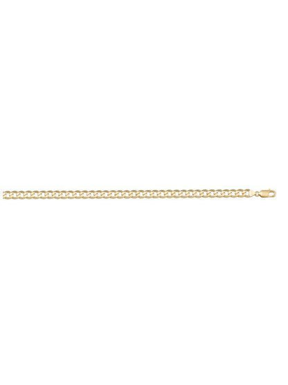 10k, 14k Yellow Gold Solid Open Link Curb 3.0 mm Italian Anklet