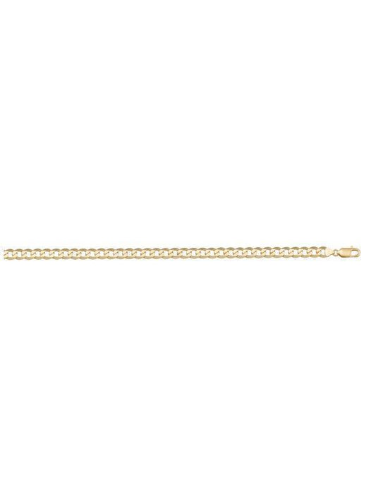 10k, 14k Yellow Gold Solid Open Link Curb 3.0 mm Italian Anklet