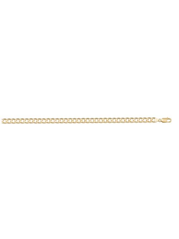 10k, 14k Yellow Gold Solid Open Link Curb 3.0 mm Italian Anklet