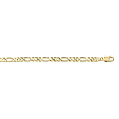 10k, 14k Yellow Gold Figaro Link 3.1 mm Italian Anklet