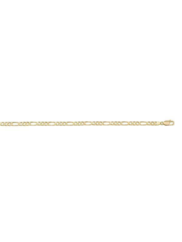 10k, 14k Yellow Gold Figaro Link 3.1 mm Italian Anklet
