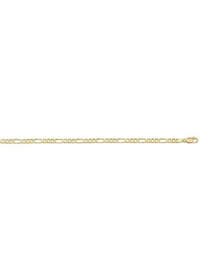 10k, 14k Yellow Gold Figaro Link 3.1 mm Italian Anklet