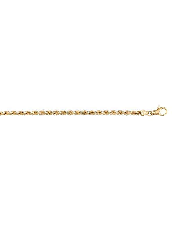 10k, 14k Yellow Gold Solid Diamond Cut Rope 1.8 mm Italian Anklet