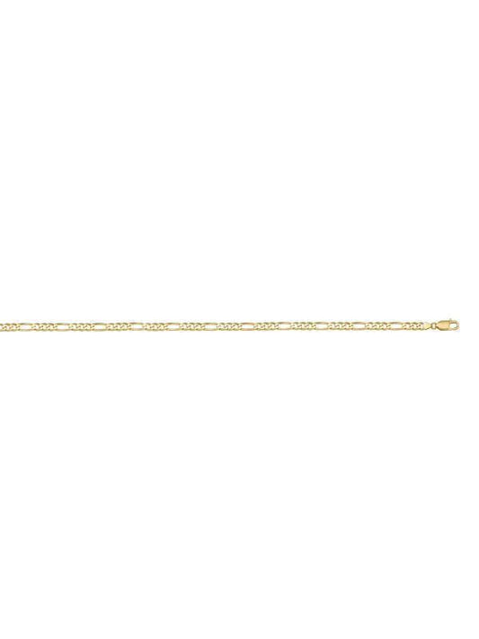 10k, 14k Yellow Gold Figaro Link 2.4 mm Italian Chain