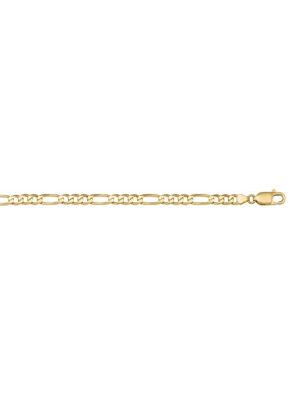 10k, 14k, 18k Yellow Gold Figaro Link 5.1 mm Italian Chain
