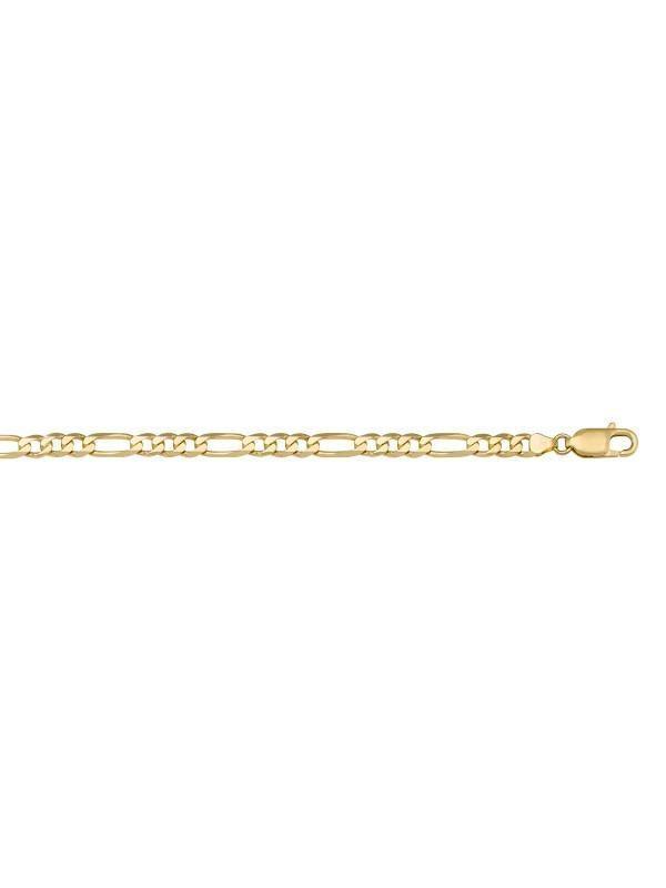 10k, 14k Yellow Gold Figaro Link 5.1 mm Italian Bracelet