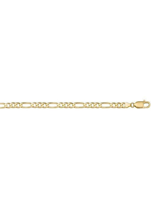 10k, 14k Yellow Gold Figaro Link 5.1 mm Italian Bracelet