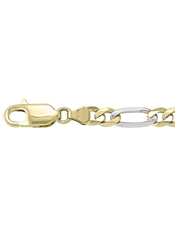 10k, 14k Two Tone Figaro Link 5.7 mm Italian Gold Chain
