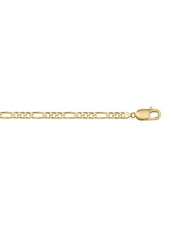 10k, 14k Yellow Gold Figaro Link 5.7 mm Italian Bracelet